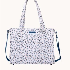 Poppy & Peonies Blue Floral Tote